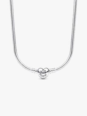 Pandora Moments Heart Clasp Snake Chain Necklace